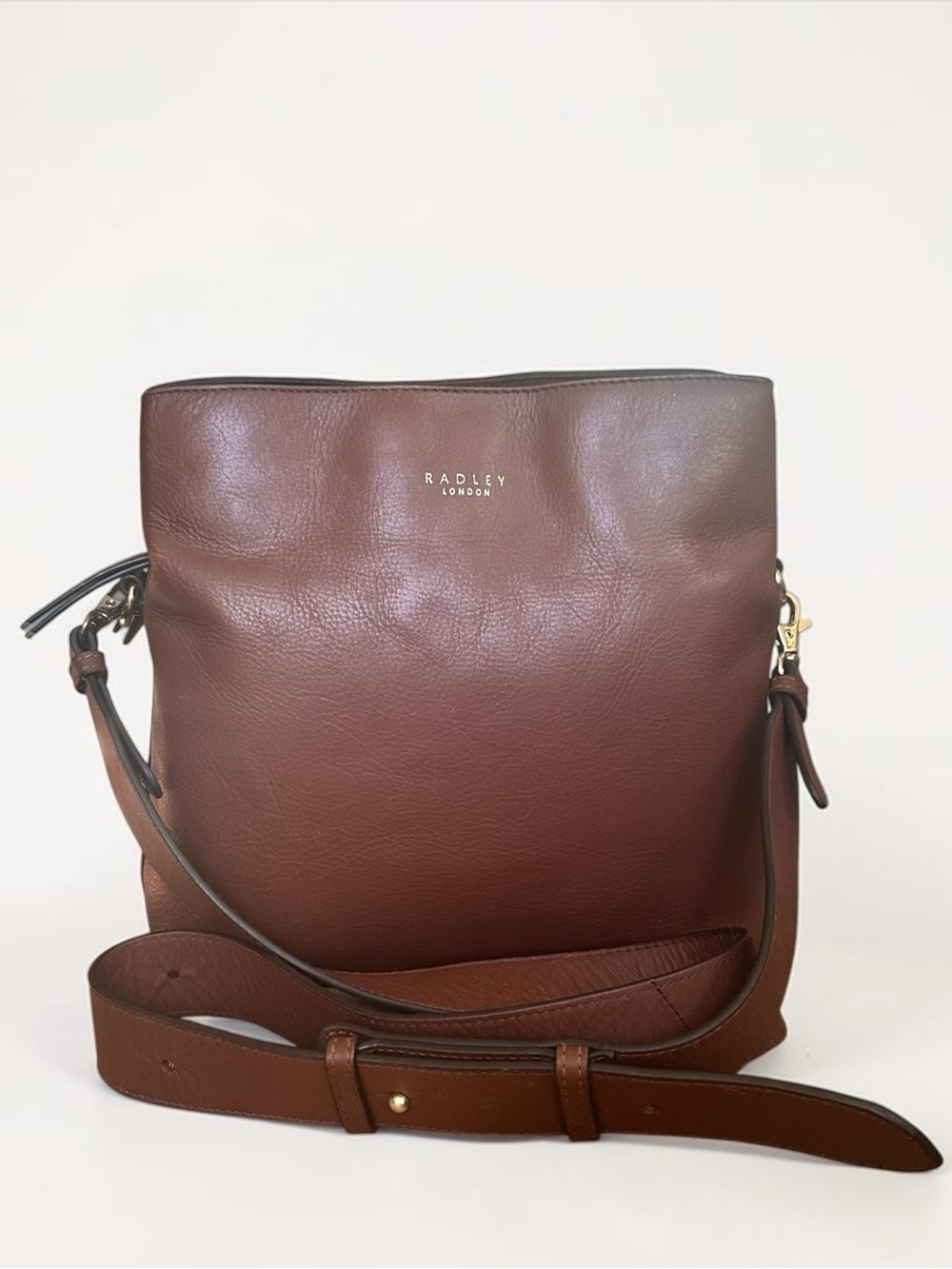 Radley London Cognac Leather Crossbody Bag Brown Bucket Purse